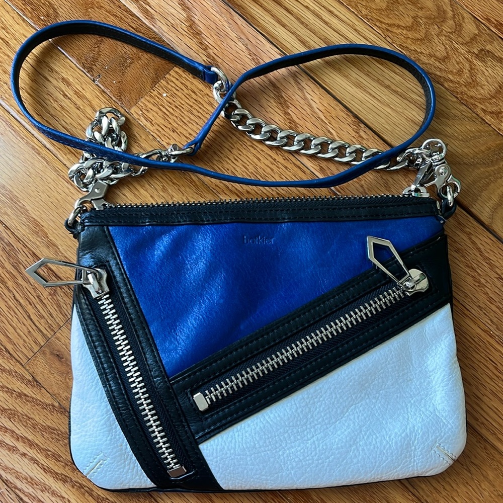 Botkier cobalt blue and white clutch